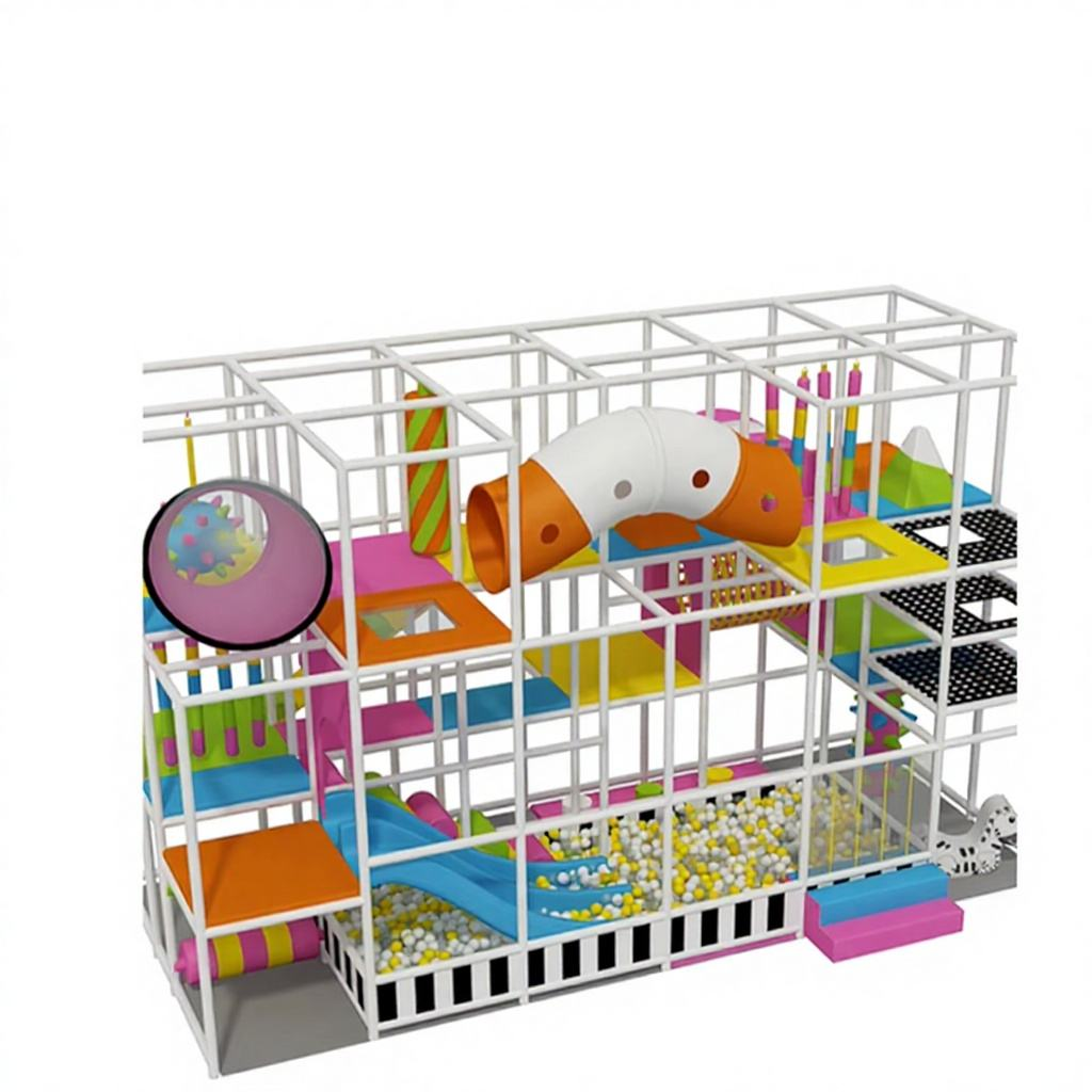 Coin Operated Kiddie Ride - Indoor Amusement Park, Naughty Castle Slide,