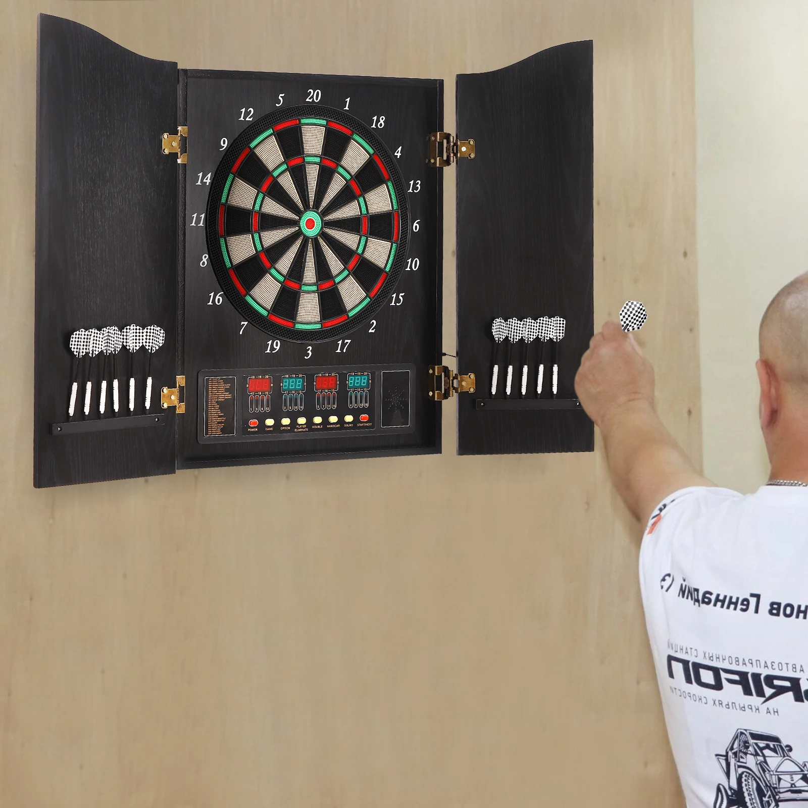 Electronic Dartboard Cabinet - Dartboard Cabinet Set Dart Board Electronic