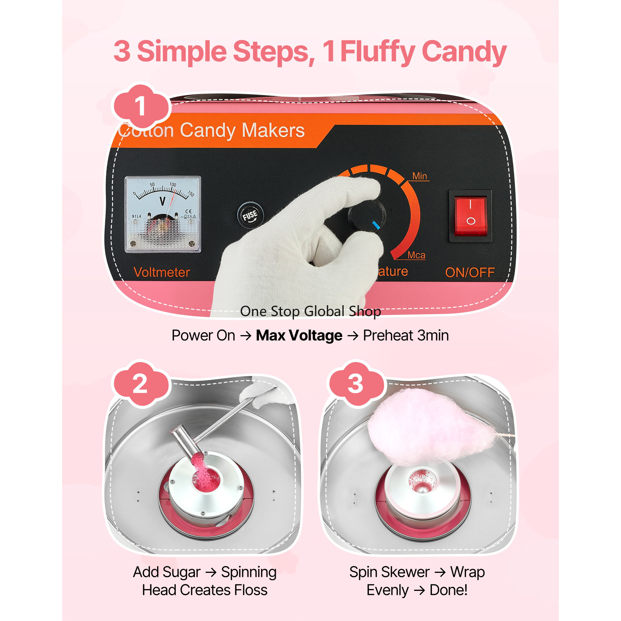 Cotton Candy Machine Commercia - Candy Floss Machine recension och pris