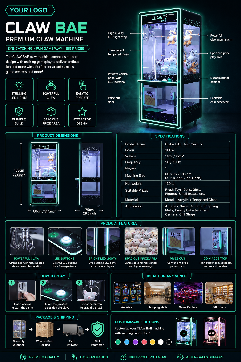 Black Claw Machine Modern Arca - Arcade Vending Machines recension och pris