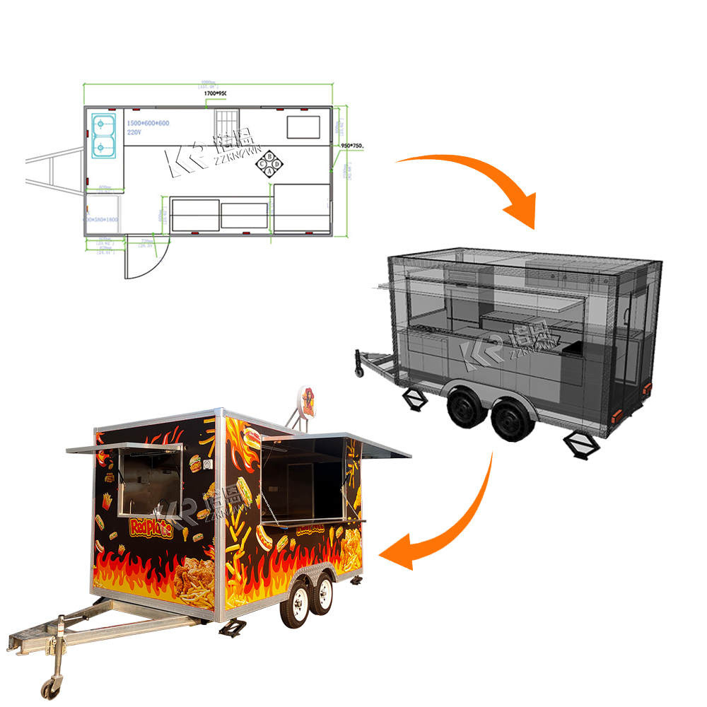 Customizable Food Trailer Manu - Hot Dog Vending Cart recension och pris